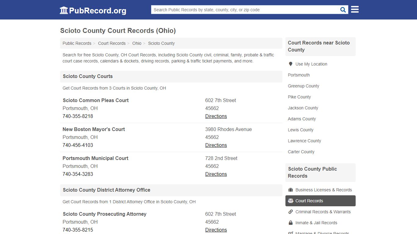 Free Scioto County Court Records (Ohio Court Records)